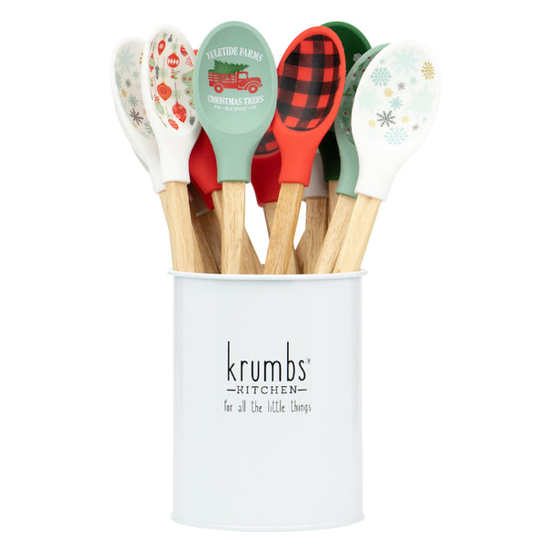Krumbs Kitchen Assorted Silicone/Wood Mixing Spoon (Pack of 24)