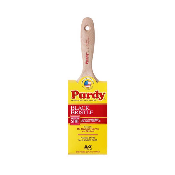Cepillo de cerdas negras Swan de 3 pulgadas y dureza media para paredes planas de Purdy