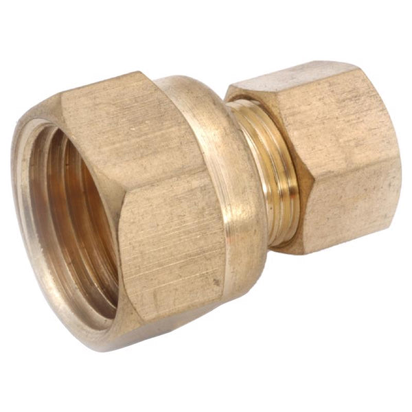 Adaptador de latón de compresión de 3/8 pulg. x 1/4 pulg. de diámetro de Anderson Metals (paquete de 5)