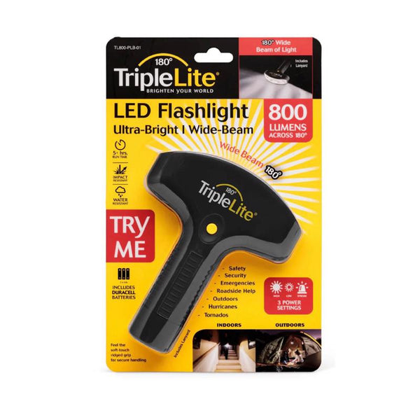 Linterna LED negra TripleLite de 807 lm con batería AA