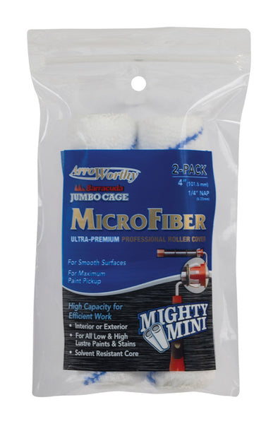 Funda para rodillo de pintura de microfibra Arroworthy Barracuda de 4 pulgadas de ancho x 1/4 pulgadas de largo (paquete de 12)