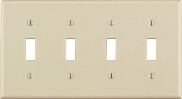 Leviton Almond 4 gang Thermoset Plastic Toggle Wall Plate 1 pk