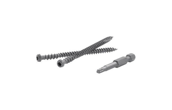 Tornillos para cubiertas de materiales compuestos con cabeza en estrella Torx Ttap, de FastenMaster TrapEase, n.° 20 x 2-1/2 pulg., en forma de L, 350 unidades