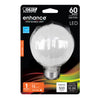 Bombilla LED Feit Enhance G25 E26 (mediana), luz blanca suave, equivalente a 60 vatios, paquete de 1