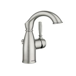 GRIFO DE BAÑO DE ARCO ALTO CON MONOMANGO DE NÍQUEL CEPILLADO RESISTENTE A LAS MANCHAS