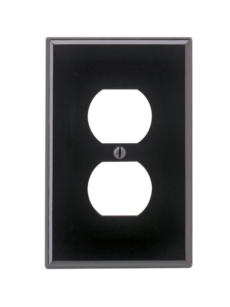 Leviton Black 1 gang Nylon Duplex Wall Plate 1 pk