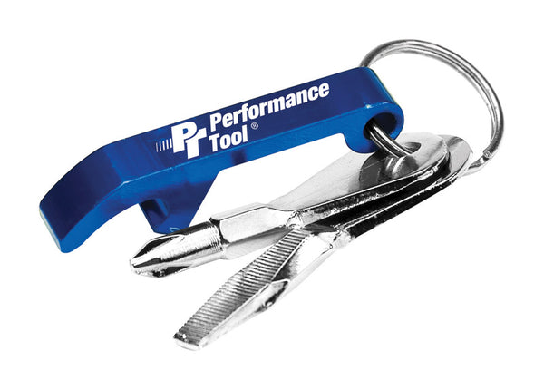 Performance Tool Aluminum Blue Screwdriver Set Keychain
