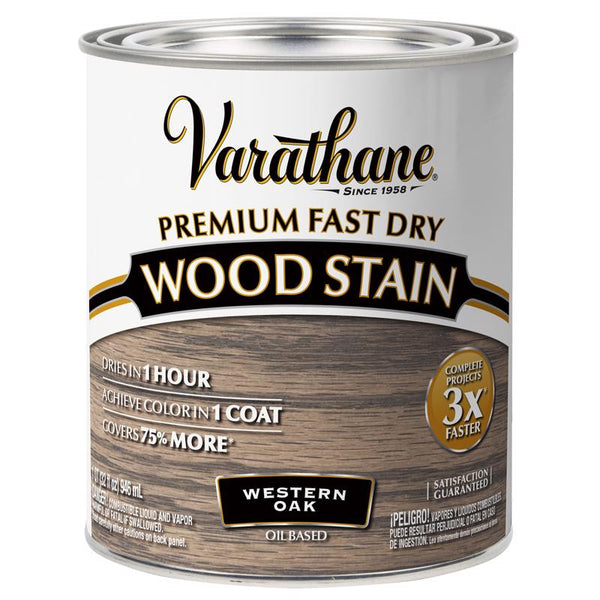 Varathane Western Oak Oil-Based Urethane Modified Alkyd Fast Dry Wood Stain 1 qt (Pack of 2)