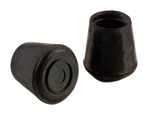 Punta de goma para pata de pastor, redonda, negra, de 1-1/8 pulg. de ancho, paquete de 4 (paquete de 6)