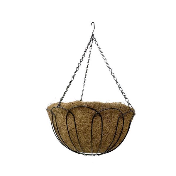 Cesta colgante de acero de 14 pulgadas de profundidad de Living Accents, color negro