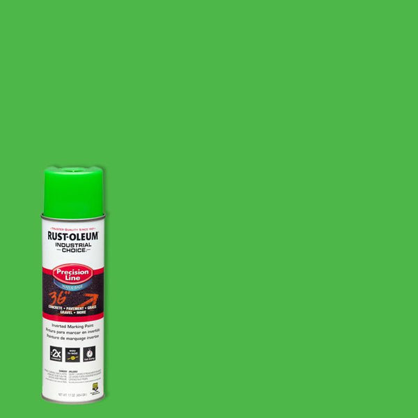 Rust-Oleum Industrial Choice Fluorescent Green Inverted Marking Paint 17 oz (Pack of 12)