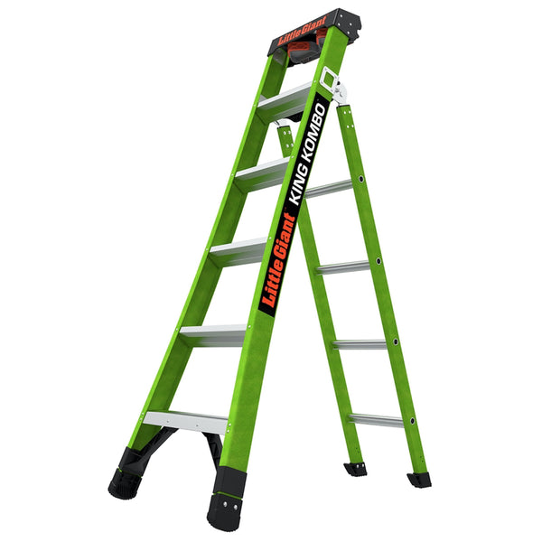 Escalera telescópica multiposición de fibra de vidrio Little Giant King Kombo Professional 2.0 de 3 m de alto