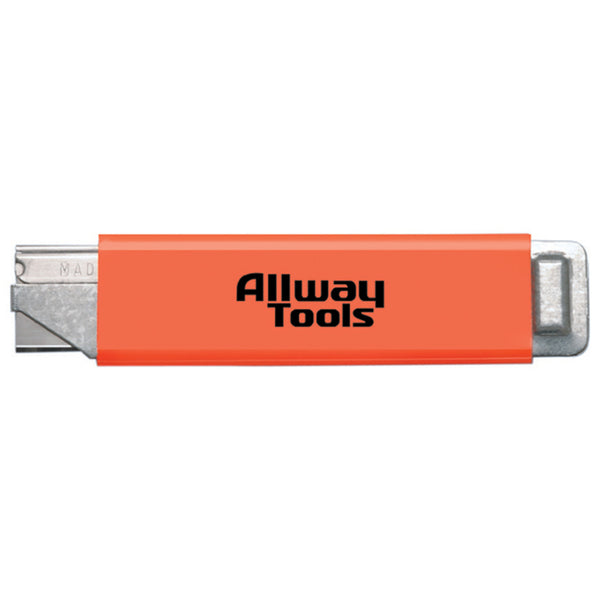 Cúter para cajas Easy Kutter de la serie K con hoja de afeitar de un solo filo y cuchilla de metal plana de neón de Allway (paquete de 10)