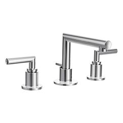 Grifo de baño de arco bajo con dos manijas cromado