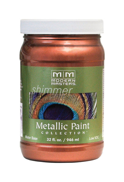 Pintura metálica Modern Masters Shimmer Satin Copper Penny de 1 cuarto de galón