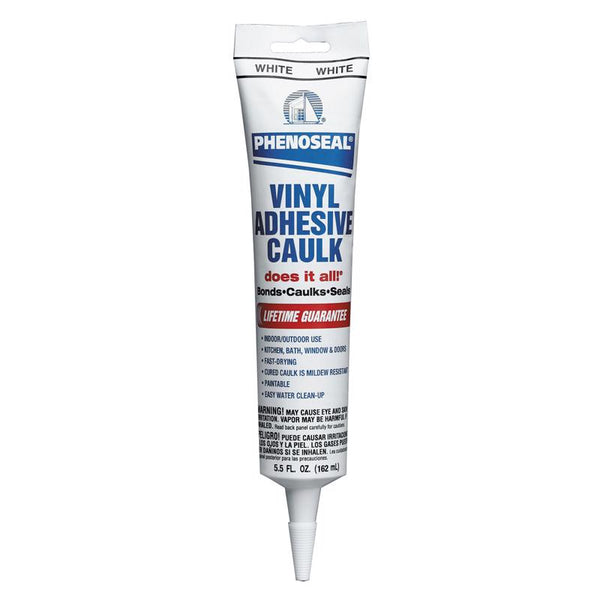 Sellador adhesivo de vinilo blanco Phenoseal, 5,5 oz (paquete de 15)