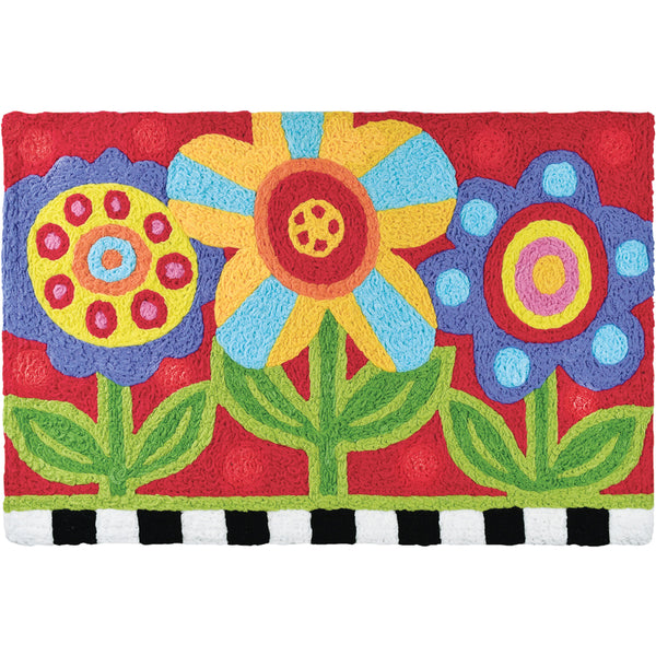 Alfombra decorativa de poliéster con diseño de arte pop multicolor Jellybean de 20 pulgadas de ancho por 30 pulgadas de largo