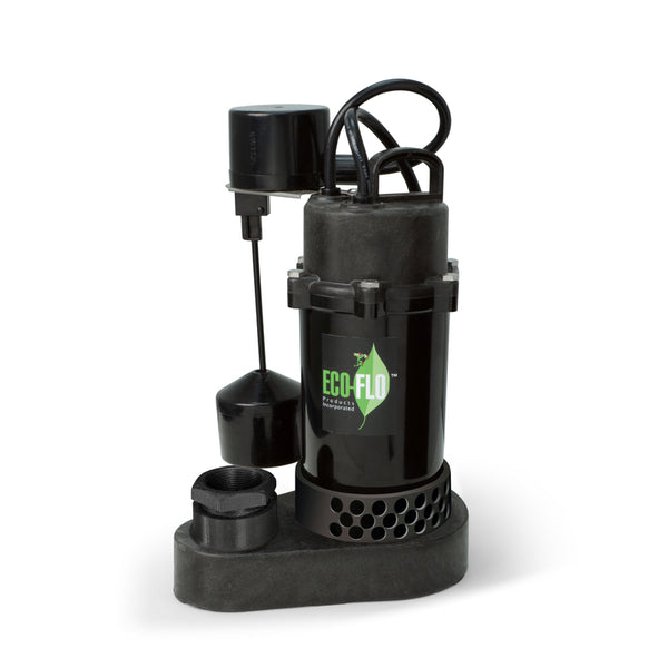 ECO-FLO 1/2 HP 4080 gph Thermoplastic Vertical Float Switch AC Submersible Sump Pump 8 ft