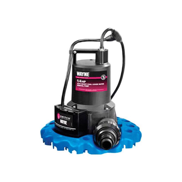 Bomba de cubierta de piscina con interruptor electrónico termoplástico de 1/4 HP y 3000 gph de Wayne