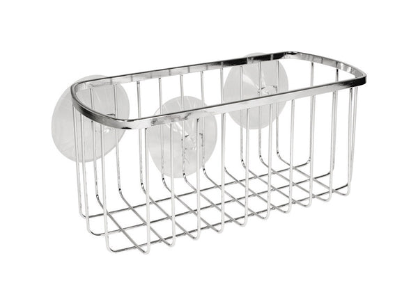 Cesta de ducha iDesign de 4 pulgadas de alto x 9 pulgadas de ancho x 4 pulgadas de largo, cromada y plateada - Oferta de la semana