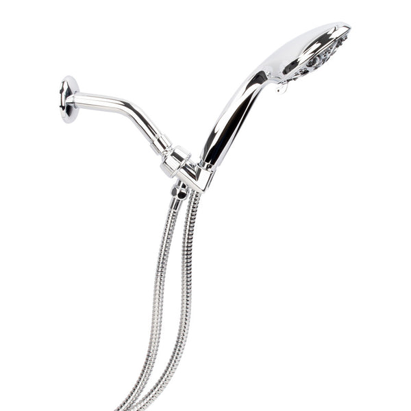 Cabezal de ducha de mano de plástico cromado LDR de 5 configuraciones y 2,5 galones por minuto