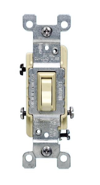 Interruptor de palanca Leviton de 15 amperios, color marfil, paquete de 1 (paquete de 10)
