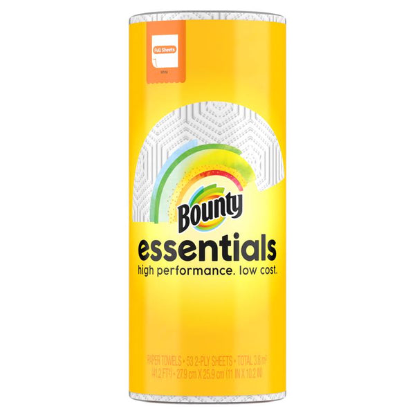 Toallas de papel Bounty Essentials, 53 hojas, 1 capa, 1 paquete (paquete de 30)