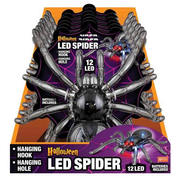 Magic Seasons Multicolored 8 in. LED Halloween Spider (Pack of 6)