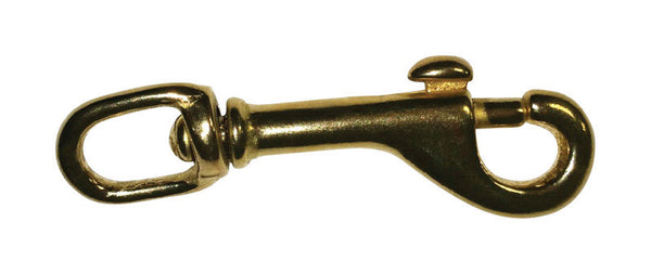 Mosquetón de bronce pulido Baron de 3/8 pulg. de diámetro x 3 pulg. de largo, 80 lb.