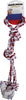 Mammoth Flossy Chews Twin Tug Dog Toy with Rubber Handle 24 in Rope Toy for Interactive Tug and Dental Play