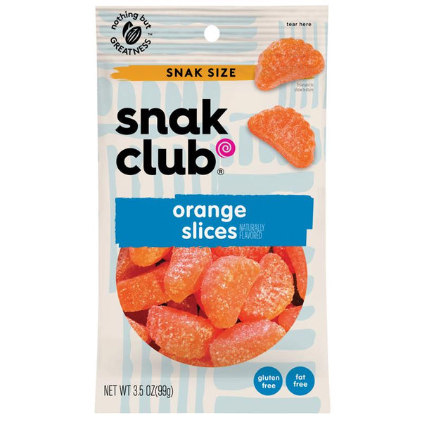Snak Club Orange Slices Gummi Candy 3.5 oz Bagged (Pack of 12)