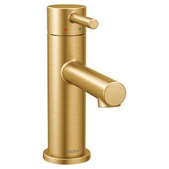 Grifo monomando para baño de arco alto en oro cepillado