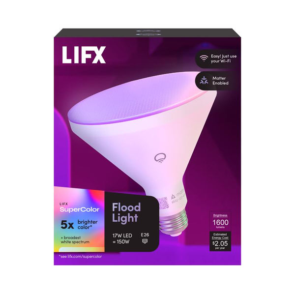 Bombilla LED inteligente Feit LIFX PAR38 E26 (mediana) con cambio de color, equivalente a 150 vatios, paquete de 1