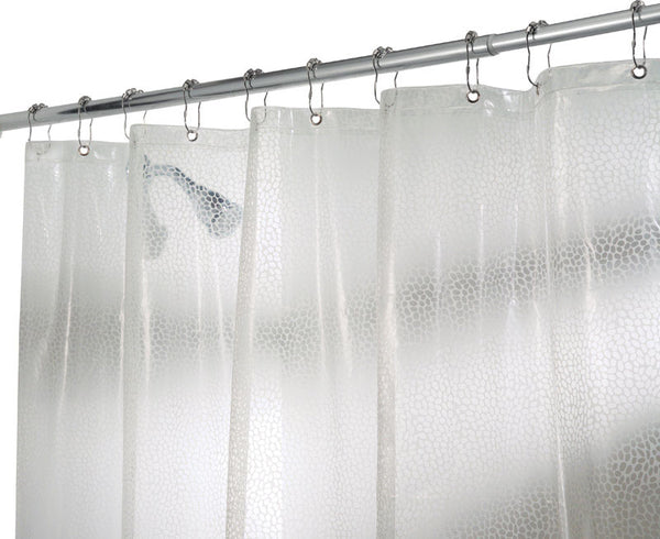 Cortina de ducha de vinilo transparente con diseño de gotas de lluvia de iDesign de 72 pulgadas de alto x 72 pulgadas de ancho