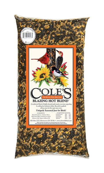 Cole's Blazing Hot Blend Assorted Species Black Oil Sunflower Wild Bird Food 5 lb (Pack of 6)
