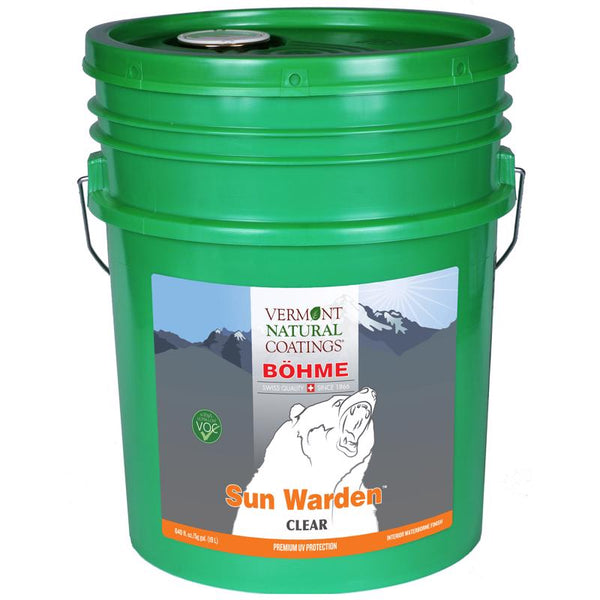 Acabado para madera a base de agua Sun Warden Flat Clear de Vermont Natural Coatings, 5 galones