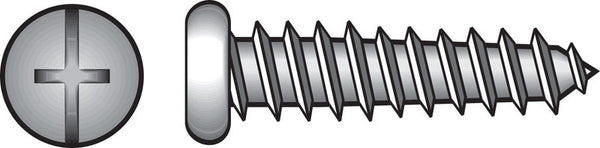 HILLMAN No. 6 X 1 in. L Phillips/Slotted Pan Head Sheet Metal Screws 100 pk