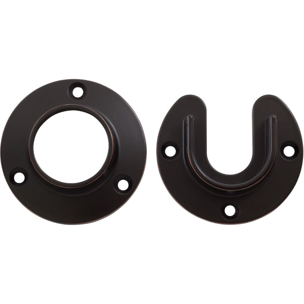 Heavy-Duty Metal Pole Sockets, Fits Poles up to 1-3/8" Diameter, White by Stone Harbor Hardware