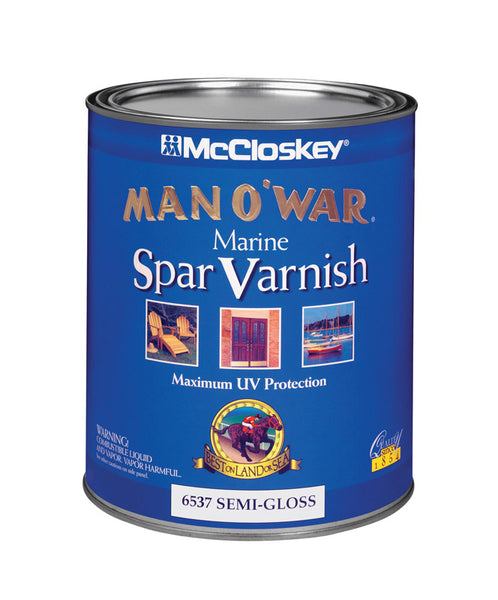 Mccloskey 80-6537 Qt 1 Quart Semi-Gloss Man O' War® Marine Spar Varnish Low Voc (Case Of 4)