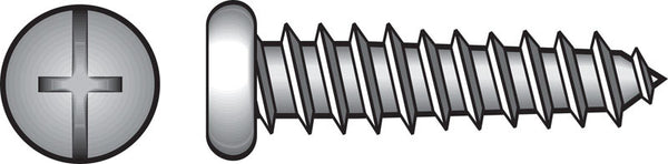 HILLMAN No. 10 X 1-1/2 in. L Phillips/Slotted Pan Head Sheet Metal Screws 100 pk