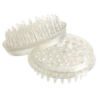 Copas para muebles, plástico transparente, redondas, con púas, 1,5 pulg. de diámetro interior, paquete de 4.