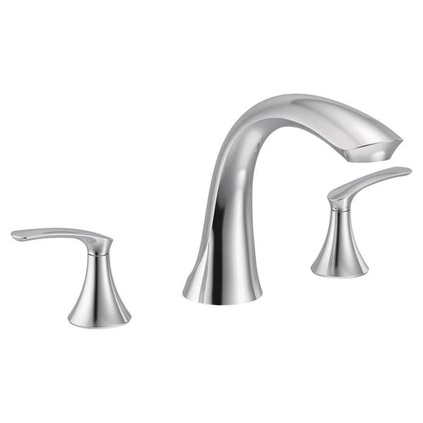 Moen T523 Seena Two-Handle Roman Tub Faucet Chrome Finish Deck Mount Bathroom Fixture