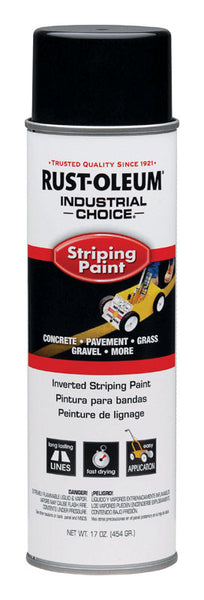 Pintura para marcar campos Rust-Oleum Industrial Choice negra, 18 oz (paquete de 6).