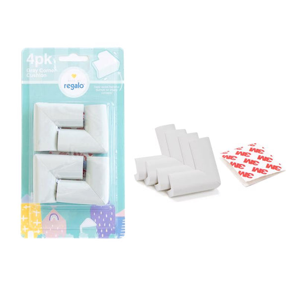 Cojines de esquina de goma suave color gris de Regalo, paquete de 4