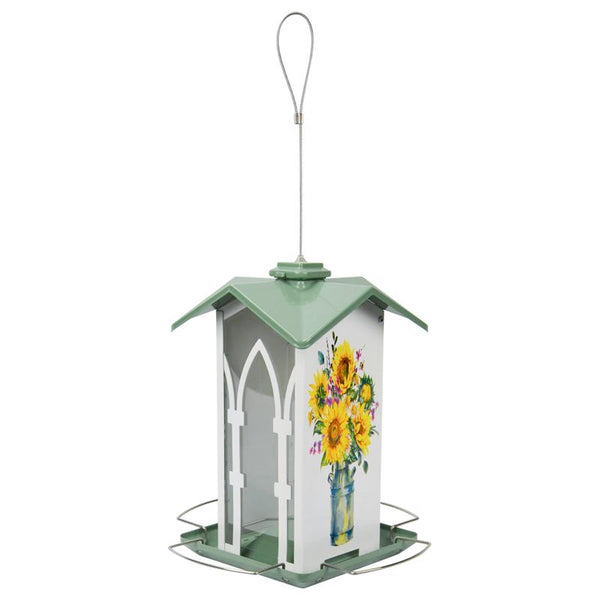 Comedero para pájaros Nature's Way Wild Bird de metal con capacidad de 1,56 qt. y 4 puertos