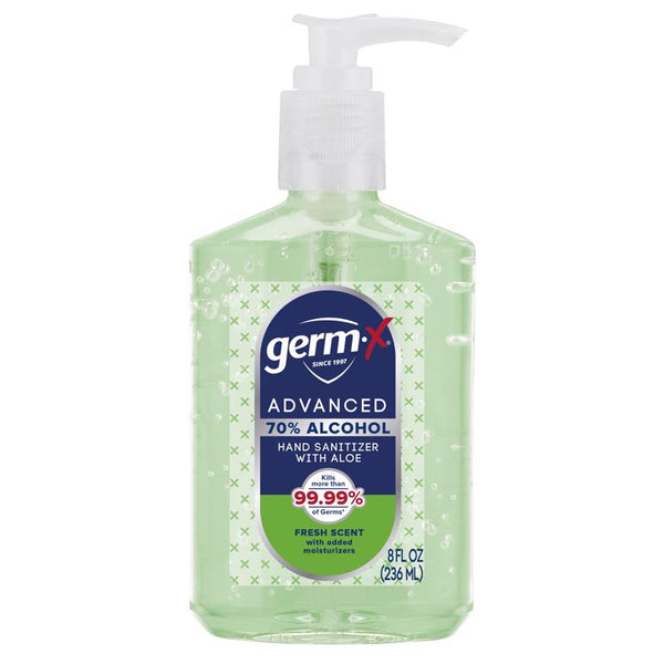 Germ-X Aloe Vera Scent Liquid Advanced Hand Sanitizer 8 fl. oz. (Pack of 6)