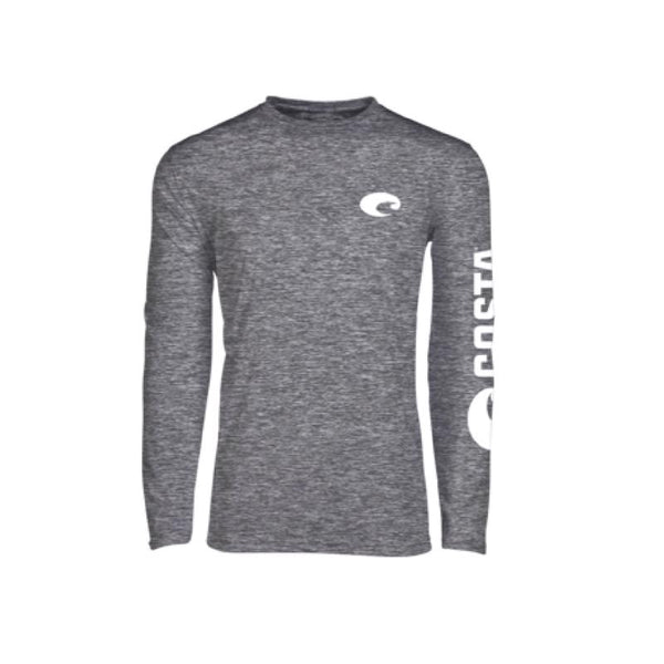 Camiseta catiónica gris de cuello redondo de manga larga para hombre Costa L