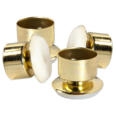 Guías giratorias para muebles, latón dorado/plástico, 3/4 pulg., paquete de 4.