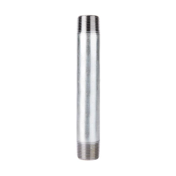Boquilla de acero galvanizado de 2 pulg. MIP de STZ Industries, cada una, de 2 pulg. de diámetro y 8 pulg. de largo