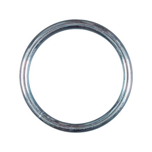Anillo Baron de acero plateado niquelado mediano de 2 pulgadas en L, paquete de 1
